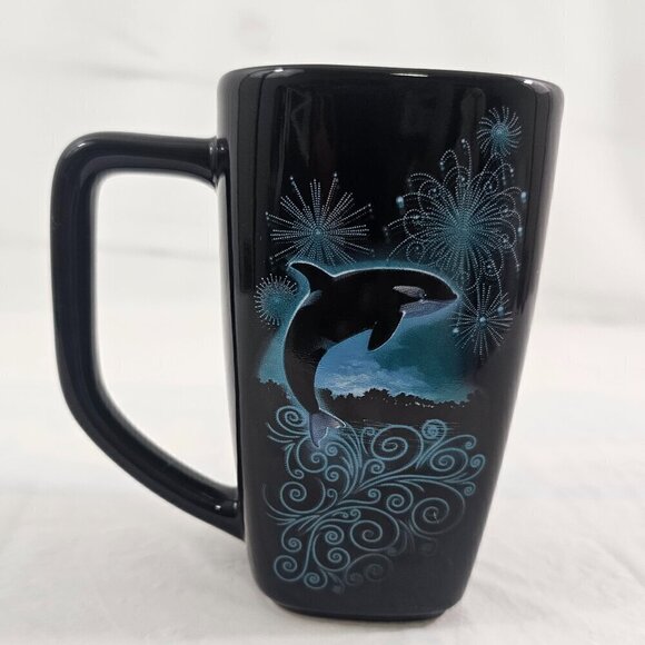 SeaWorld Theme Park Collectible Shamu Orca Whale Graphic 14 Oz Ceramic Mug Cup - Picture 14 of 17